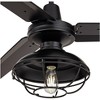 52" Casa Vieja Plaza Modern Indoor Outdoor Ceiling Fan with LED Light Remote Control Matte Black Cage Damp Rated for Patio Exterior House Home Porch - 3 of 4