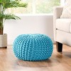 Accent Pouf Modern with Knit Weave Texture for Living Room 20in-3irtyhousy - 2 of 4
