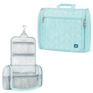 PAVILIA Large Hanging Toiletry Bag, Travel Women Men Cosmetic Organizer, Water Resistant Makeup Accessories Essentials Kit - 1 of 4