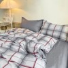 Boersma 3 Pieces Red And Black Check Duvet Cover Set Soft And Comfort Geometric Fringe Pattern Microfiber Bedding Set with 2 Pillowcases Twin Size - 3 of 4