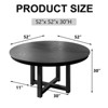 PexFix 52" x 52" Solid Wood Farmhouse Dining Table Round Wood Texture Top with Cross X Base for Modern Dining Rooms & Family Gatherings Black - 4 of 4