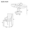 Retro Dining Sets Round, Dining Set Solid Wood With 16''Leaf And 4 Upholstered Chairs, Extendable Dining Table Set For Kitchen-Cuddlewood - 4 of 4