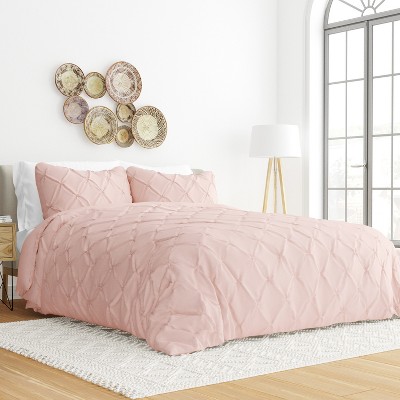 Pintuck Textured  3PC Duvet Cover & Shams Set, Pinch Pleat Design, Ultra Soft, Easy Care - Becky Cameron