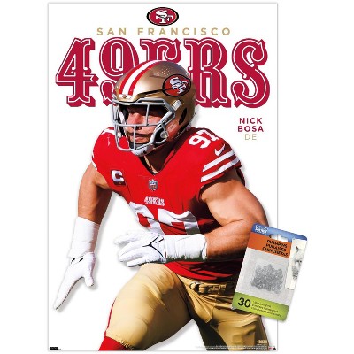 NFL San Francisco 49ers - Nick Bosa 19 Wall Poster, 14.725 x 22.375,  Framed 