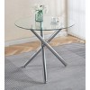 Vynxaria Round End Table - Modern Glass Dining & Space-Saving Kitchen Table - 2 of 4