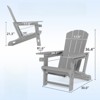 VisioGear Patio Adirondack Chair with Cup Holder, Outdoor Comfortable Seat for Backyard, Gray, 31.4"*29.6"*36.4" - 3 of 4