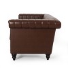 Drury Contemporary Channel Stitch 3 Seater Sofa with Nailhead Trim - Christopher Knight Home - 3 of 4