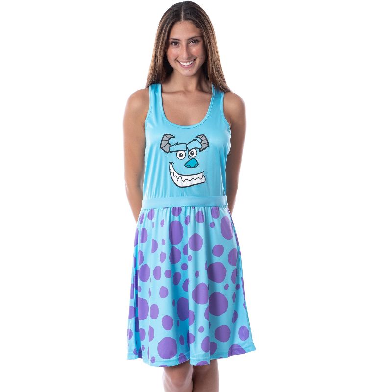 Disney Monsters Inc Womens Sulley Pajamas Nightgown Costume Dress Blue, 1 of 6