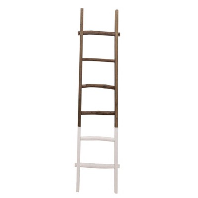 76" Wooden Decorative Ladder 2 Tone White - Sagebrook Home