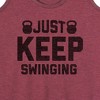 Women's - Instant Message - Kettle Bell Just Keep Swinging Graphic Racerback Tank - 2 of 4