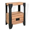 vidaXL Nightstand Storage Bedside Table with Compartment Solid Wood Acacia - 2 of 4
