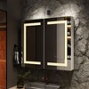 Famapy White Anti-Fog Mirror Bathroom Medicine Cabinet Wall Mount Cabinet With 3-Color LED Lights - 3 of 4