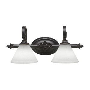 Toltec Lighting Elegante 2 - Light Vanity in  Dark Granite with 7" White Muslin Shade - 1 of 1