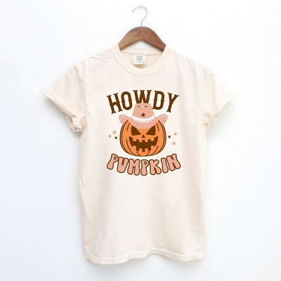 Simply Sage Market Women's Howdy Pumpkin Short Sleeve Garment Dyed Tee