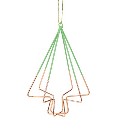 Northlight 4.75" Green and Pink Geometric Tree Christmas Ornament