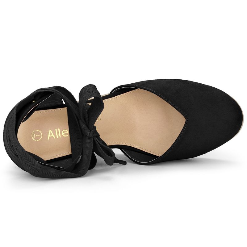 Allegra K Women's Closed Toe Espadrilles Wedges Tie Up Sandals, 5 of 8