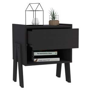 Gulches 22"H Nightstand with 1 Drawer & Open Shelf, Metal Rails, FSC Certified Bedroom Storage - 1 of 4