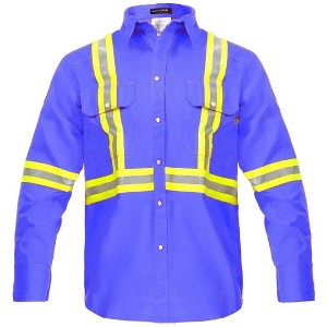 Flame Resistant FR High Visibility Hi Vis Shirt - 88% C/12% N - 7oz - 1 of 4