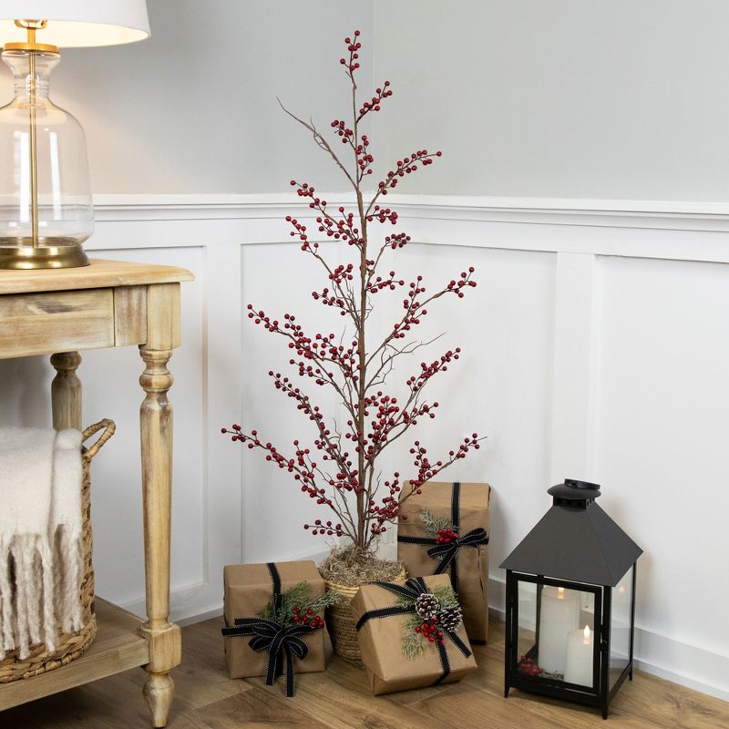 Northlight Potted Berry Artificial Christmas Twig Tree - Unlit - 4', 2 of 6