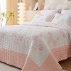 Boersma  Pink Rose 3-Piece Comforter Set King Size, Elegant Floral Bedding with 1 Comforter & 2 Pillowcases, Soft, Lightweight & Cozy - 2 of 4