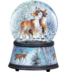 Collections Etc Hand-Painted Winter Deer Musical Snow Globe 4 X 4 X 5.75 - 1 of 2