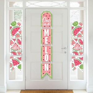Big Dot of Happiness Sweet Watermelon - Hanging Vertical Paper Door Banners - Fruit Party Wall Decoration Kit - Indoor Door Decor - 1 of 4