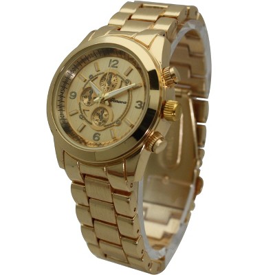 OLIVIA PRATT WOMENS CLASSIC 3-DIAL METAL WATCH