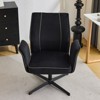 Karl Home | 28.5 inch White Velvet Dovetail Swivel Office Chair - 2 of 4