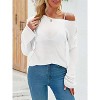 Imily Bela Lightweight Sheer Knit Pullover Womens Long Sleeve Boat Neck Blouse for Casual Wear - 4 of 4