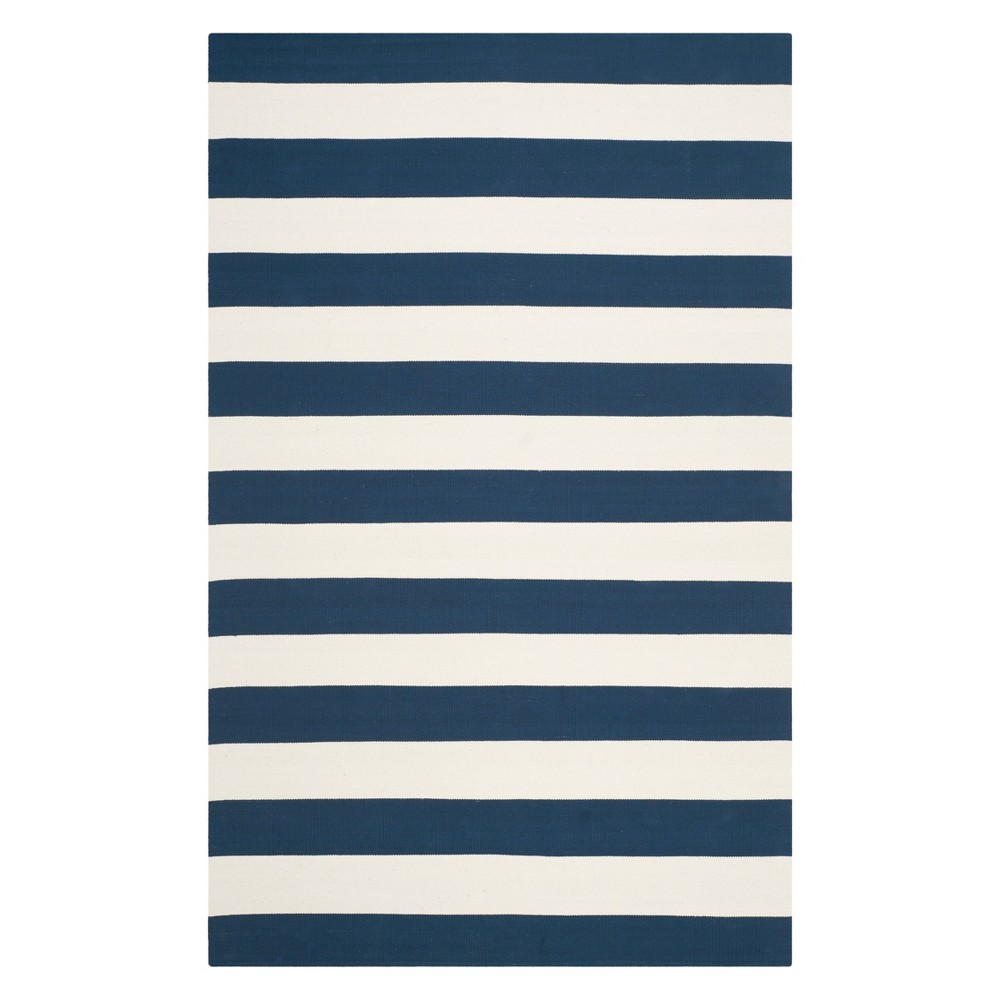 12'X15' Stripe Woven Area Rug Navy/Ivory - Safavieh