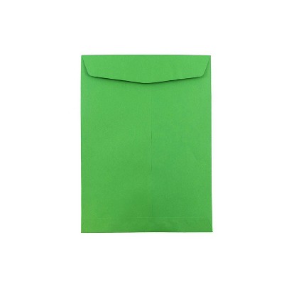 JAM Paper Open End Catalog Envelope 9" x 12" Green 100/Box (80402)
