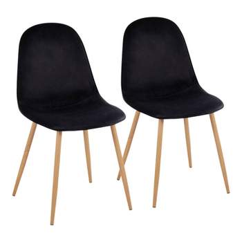 Set of 2 Pebble Metal/Velvet Dining Chairs - LumiSource