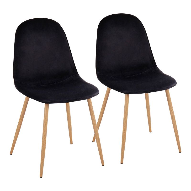 Set of 2 Pebble Metal/Velvet Dining Chairs - LumiSource, 1 of 13