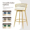 NicBex 31.5"Luxury Swivel Counter and Bar Stools,Barstools with Gold Metal Legs&Hand Woven Back,Chic Counter Stools,Set of 2 - 2 of 4