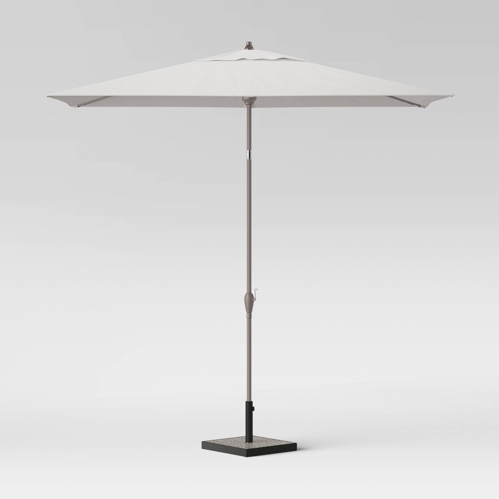 10 x 65 Rectangular Patio Umbrella DuraSeason Fabric Smoke Greige Pole Project 62