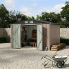 Galvanized Steel Outdoor Storage Shed 8x10FT, Metal Tool Shed with Lockable Door & Air Vent, Brown/Grey for Garden Patio Lawn（with Lights） - 4 of 4
