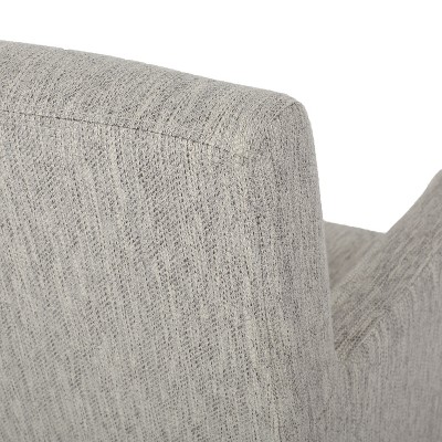 Light Gray Upholstered Wood Barstools with Armrests, Set of 2