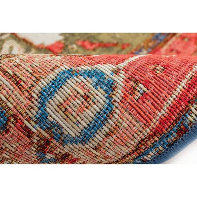 Liora Manne Red and Blue Synthetic Flat Woven Area Rug