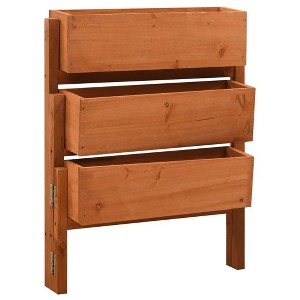 vidaXL Planter Orange Solid Firwood Medium Foldable Planter - 1 of 4