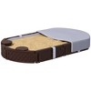 Qaba Sandbox for Kids, Outdoor Sand Pit with Cover, Built-in Seating, Bottom Liner for Backyard, Garden, Dark Brown - 4 of 4