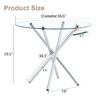 CAVINAS Modern Simple Dining Table with Ring-Shaped Gathered Silver Metal Legs, 36.6" Round Table with Circular Transparent Tempered Glass - 3 of 4