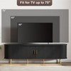 Fluted Side board, Buffet Cabinet, Tambour Sliding Doors Coffee Bar| TV Stand Power Outlet Media Console - 3 of 4
