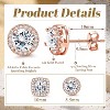 Hayoso 18K Gold Plated Halo Stud Earrings 925 Sterling Silver Cubic Zirconia Stud Earrings Round Square Diamonique Stud - 4 of 4
