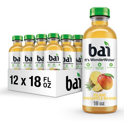 Bai Antioxidant Infused Water, Pilavo Pineapple Mango - 18 Fl Oz Bottle (Pack of 12)