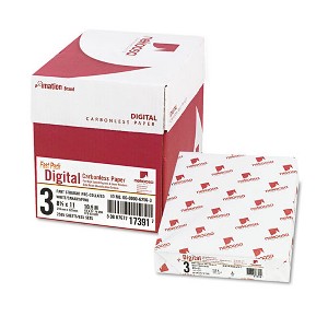 Nekoosa Fast Pack Carbonless 3-Part Paper, 8.5 x 11, White/Canary/Pink, 500 Sheets/Ream, 5 Reams/Carton - 1 of 2