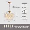 Siljoy Modern Brass Finish Glass Chandelier for Dining Room, 6 Lights Ceiling Light Fixture for Living Room Kitchen Island Bedroom, D19.68" x H18.50" - 4 of 4