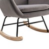 NicBex Teddy Fabric Glider Rocking Chair,Upholstered Nursery Rocking Chairs with High Backrest and Armrests,Nursing Chair for Bedroom - 4 of 4
