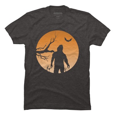 Men's Design By Humans Yeti Halloween Harvest Moon By LivedInTees T-Shirt