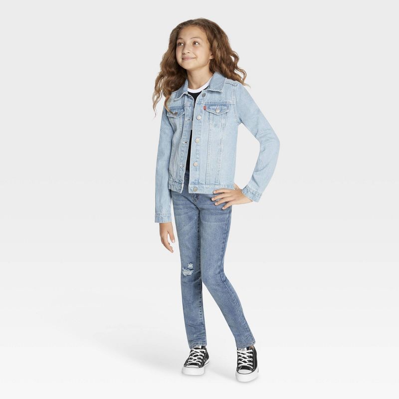 Levi's® Girls' Trucker Jeans Jacket - Light Wash, 3 of 10