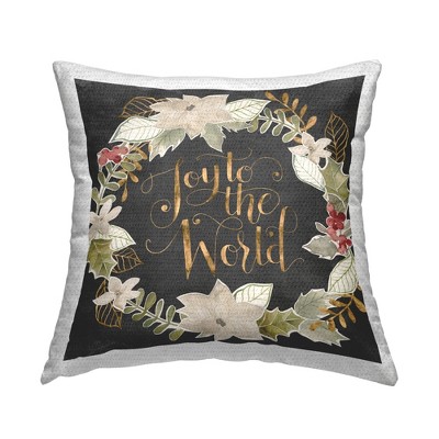 Stupell Industries Joy To The World Chic Christmas Holly Wreath